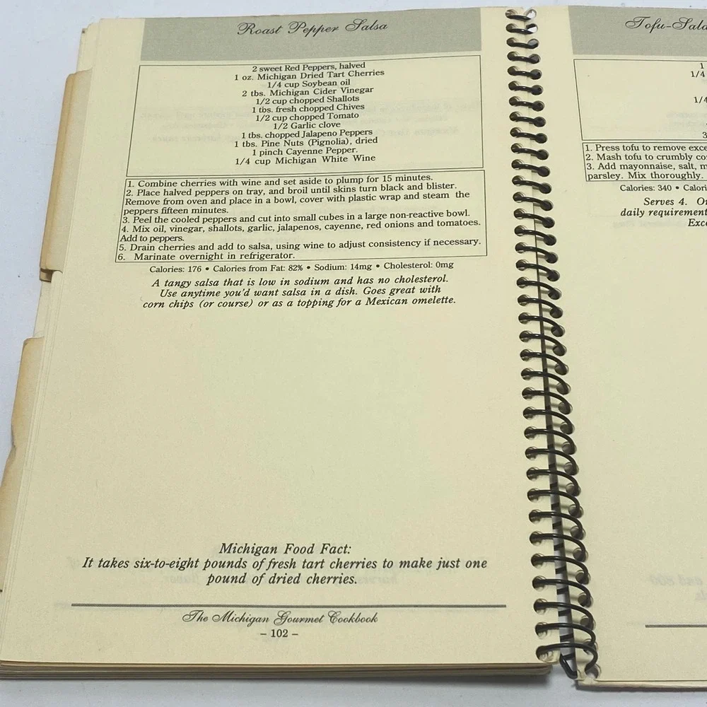 Michigan Gourmet Cookbook Recipes Television Series Spiral Bound